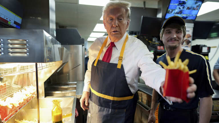 Leading Trump McDonalds 102024 NYT Doug Mills